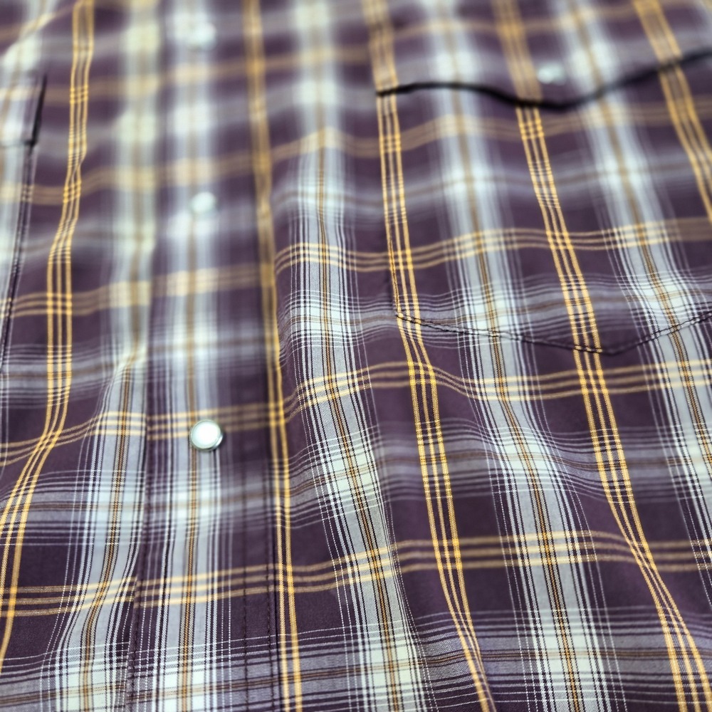 Vintage Wrangler Mens Purple‎ Plaid Pearl Snap Button Up Western Size XL Rodeo - Picture 2 of 11